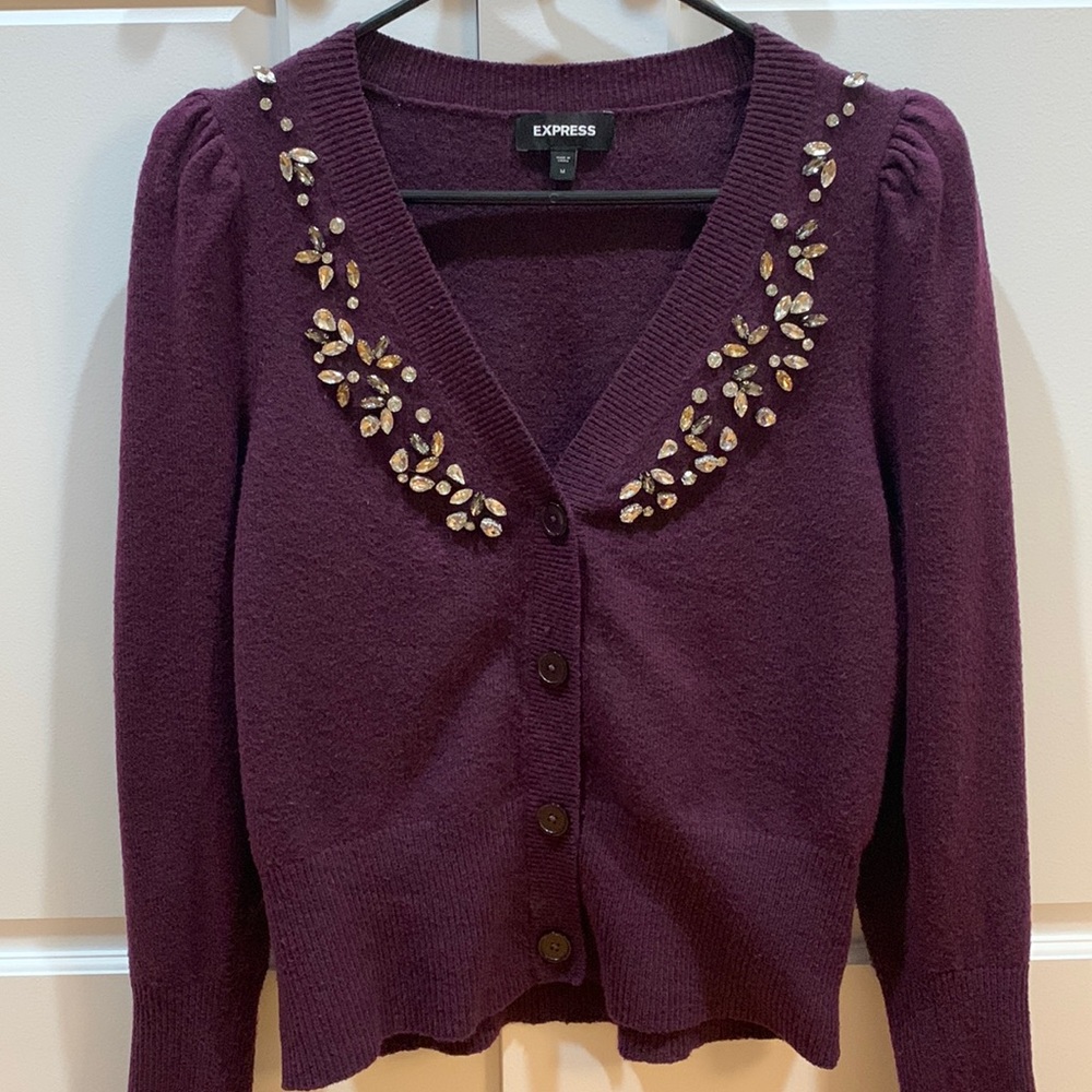 Bejeweled Purple Sweater